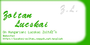 zoltan lucskai business card